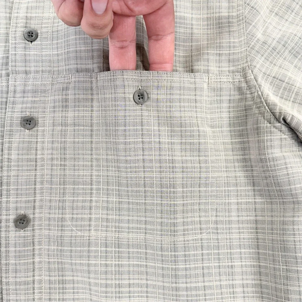 5.11 Tactical Shirt Mens Medium Beige Plaid Mesh Lined Short Sleeve Button Up